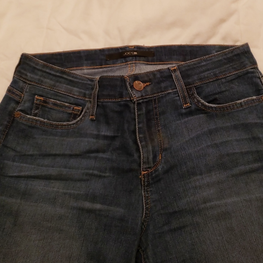 Joe's skinny Jean's, hits me at ankle and I'm 5'7